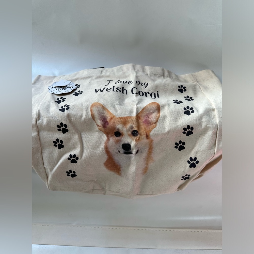 Brand New “ I Love My Welsh Corgi” Canvas Shopping Tote